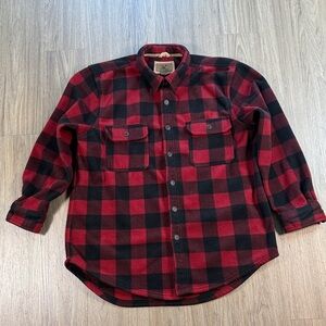 Outdoor Life Red and Black Men's Flannel Jacket Shirt